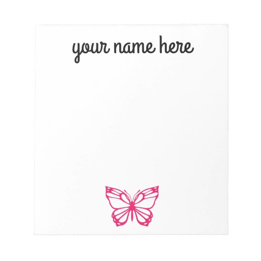 Personalisierter Butterfly-Notepad für Mädchen Notizblock (Vorderseite)