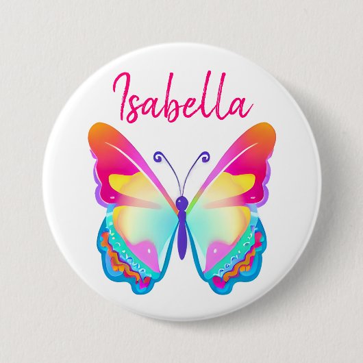 Personalisierter Butterfly-Personalisierter Name Button (Vorderseite)