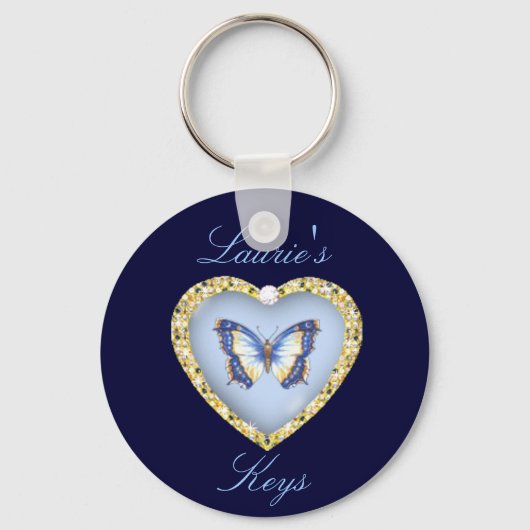 Personalisierter Butterfly-Schlüsselanhänger Schlüsselanhänger (Vorderseite)