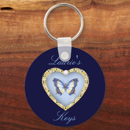 Personalisierter Butterfly-Schlüsselanhänger Schlüsselanhänger (Vorderseite)