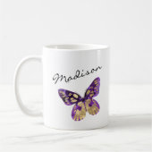 Personalisierter Butterfly-Script-Individuelle Nam Kaffeetasse (Links)