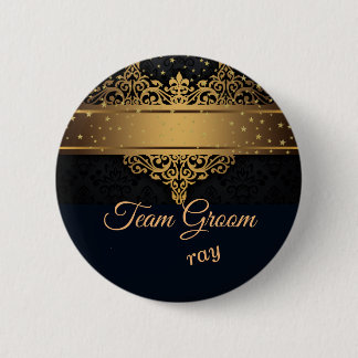 Personalisierter Button für Schwarz und Gold Team