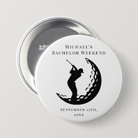 Personalisierter Button | Junggesellen Golf-Wochen (Vorne & Hinten)