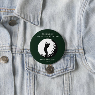 Personalisierter Button Junggesellen-Golfwochene