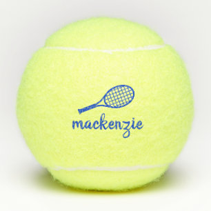 Personalisierter Calligraphie-Skriptname Blau Tennisbälle