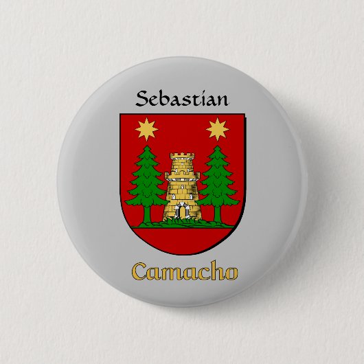Personalisierter Camacho Historischer Schild Button (Vorderseite)
