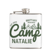 Personalisierter Camp Bach Junggeselinnen-Abschied Flachmann (Vorderseite)