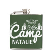 Personalisierter Camp Bach Junggeselinnen-Abschied Flachmann (Vorderseite)