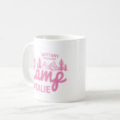Personalisierter Camp Bach Junggeselinnen-Abschied Kaffeetasse (Vorderseite Links)