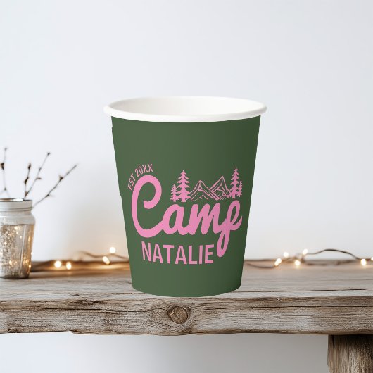 Personalisierter Camp-Junggeselinnen-Abschied Pappbecher