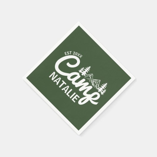 Personalisierter Camp-Junggeselinnen-Abschied Serviette (Ecke)