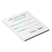 Personalisierter Camp Notepad für Jungen Notizblock (angewinkelt)