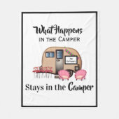 Personalisierter Camper/Flamingo Fleecedecke (Vorderseite)