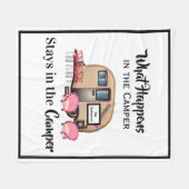 Personalisierter Camper/Flamingo Fleecedecke (Vorderseite (Horizontal))