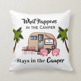 Personalisierter Camper/Flamingo Kissen