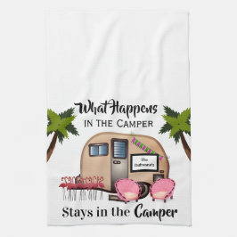 Personalisierter Camper/Flamingo Küchentuch