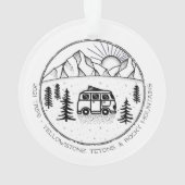 Personalisierter Camper Van Outdoor Trip Year Revi Ornament (Rückseite)