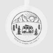 Personalisierter Camper Van Outdoor Trip Year Revi Ornament (Vorderseite)