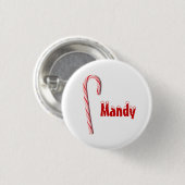 Personalisierter Candy Cane Button (Vorne & Hinten)