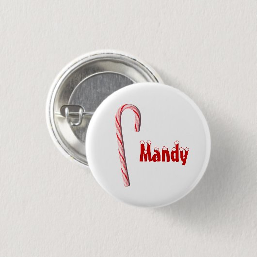 Personalisierter Candy Cane Button (Vorne & Hinten)
