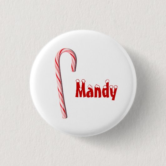 Personalisierter Candy Cane Button (Vorderseite)