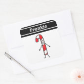 Personalisierter Candy Cane Square Sticker (Umschlag)