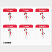 Personalisierter Candy Cane Square Sticker (Blatt)