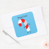 Personalisierter Candy Cane Square Sticker (Umschlag)