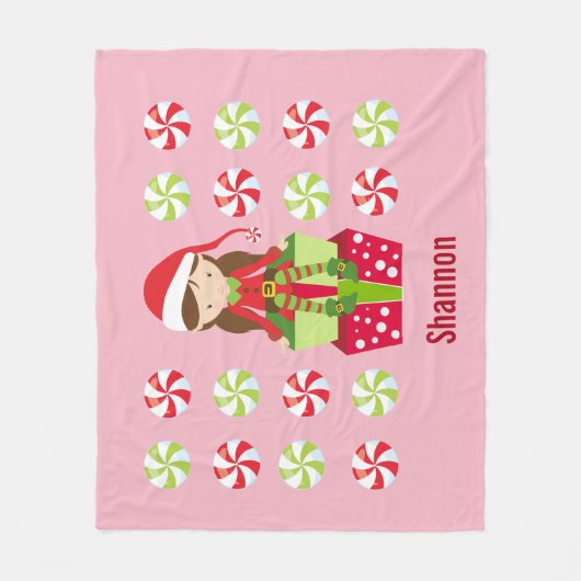 Personalisierter Candy Crush Elf Fleecedecke (Vorderseite)