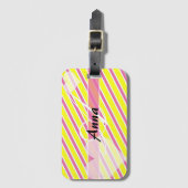Personalisierter Candy Stripe Gepäckanhänger (Vorderseite Vertikal)