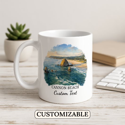 Personalisierter Cannon Beach Becher, Oregon-Küste Kaffeetasse