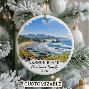 Personalisierter Cannon Beach-Schmuck, Benutzerdef Keramik Ornament