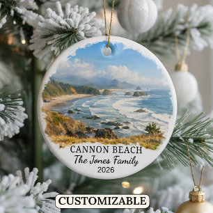 Personalisierter Cannon Beach-Schmuck, Benutzerdef Keramik Ornament