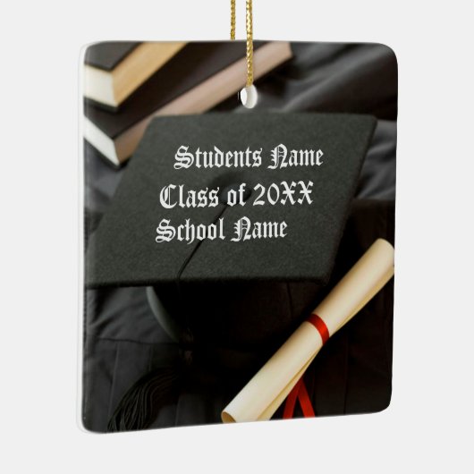 Personalisierter Cap Diploma-Abschluss Keramikornament (Rechts)
