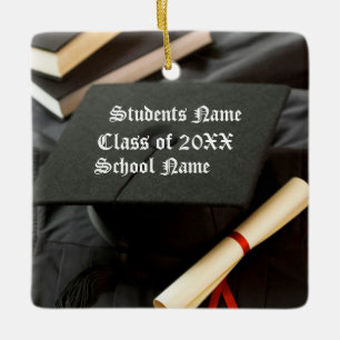 Personalisierter Cap Diploma-Abschluss Keramikornament