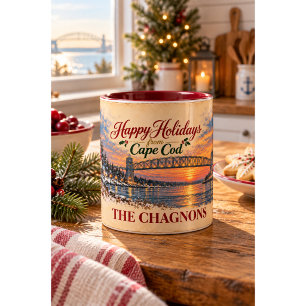 Personalisierter Cape Cod Weihnachtsmann Zwei-Töne Zweifarbige Tasse