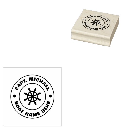 Personalisierter Captain Nautical Anchor Boat Name Gummistempel (Stempel)