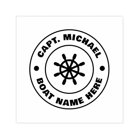 Personalisierter Captain Nautical Anchor Boat Name Gummistempel (Prägung)