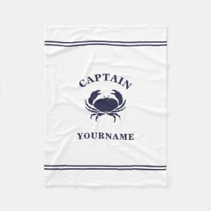 Personalisierter Captain Nautical Crab Fleece Blan