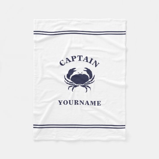 Personalisierter Captain Nautical Crab Fleece Blan (Vorderseite)