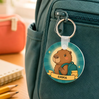 Personalisierter Capybara-Rucksack-Anhänger Schlüs Schlüsselanhänger