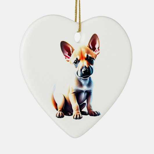 Personalisierter Carolina Hund Welpe Keramik Ornament (Rechts)
