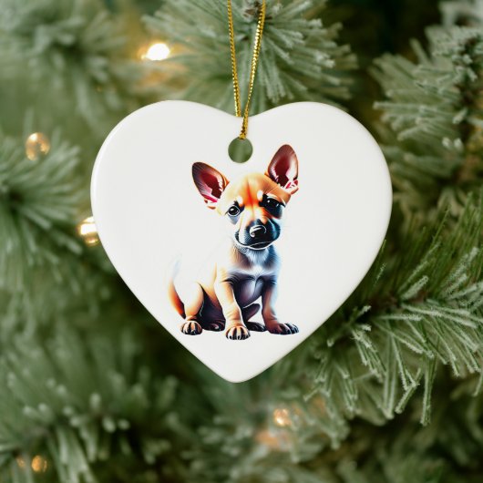 Personalisierter Carolina Hund Welpe Keramik Ornament (Baum)