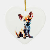 Personalisierter Carolina Hund Welpe Keramik Ornament (Vorne)
