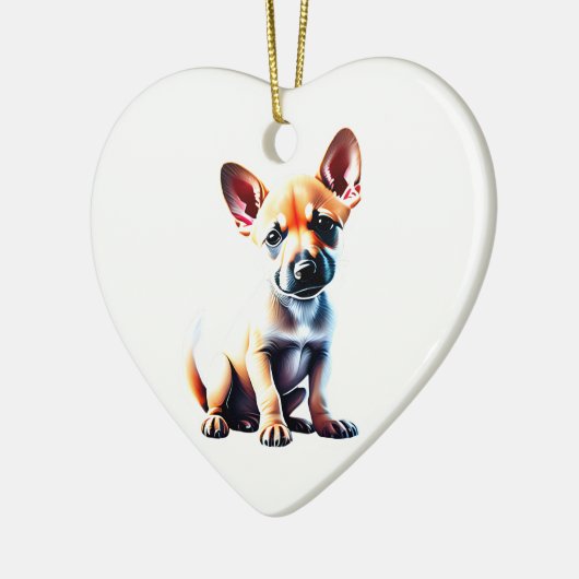 Personalisierter Carolina Hund Welpe Keramik Ornament (Links)