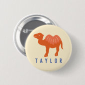 Personalisierter Cartoon Bactrian 2 Humps Camel Button (Vorne & Hinten)