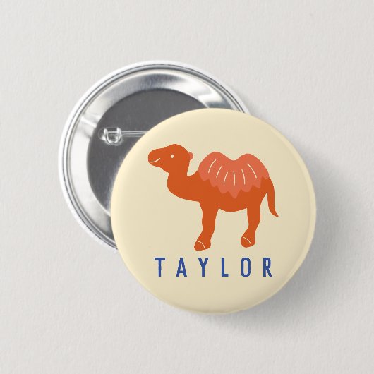 Personalisierter Cartoon Bactrian 2 Humps Camel Button (Vorne & Hinten)