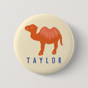 Personalisierter Cartoon Bactrian 2 Humps Camel Button
