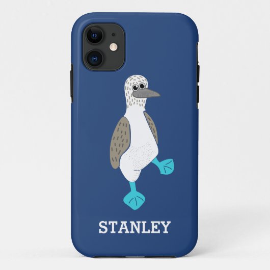 Personalisierter Cartoon Blaufüßiger Stiefelvogel Case-Mate iPhone Hülle (Rückseite)