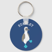 Personalisierter Cartoon Blaufüßiger Stiefelvogel Schlüsselanhänger (Vorderseite)